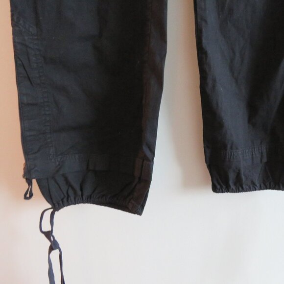 XCVI Black Straight Leg Cotton Cargo Pants Pockets Grunge Goth Alt - Picture 11 of 16